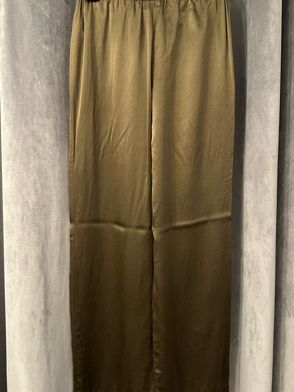 Reformation Olina Silk Pants - Olive Green - Picture 6 of 7